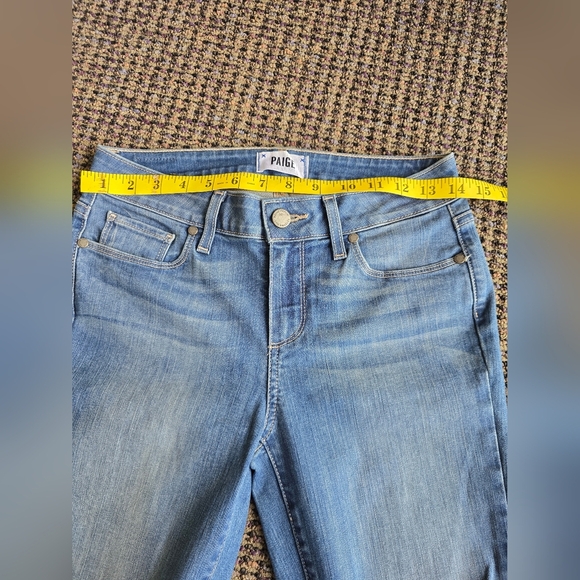 PAIGE Women's Distressed Blue Skinny Jeans - Picture 5 of 8